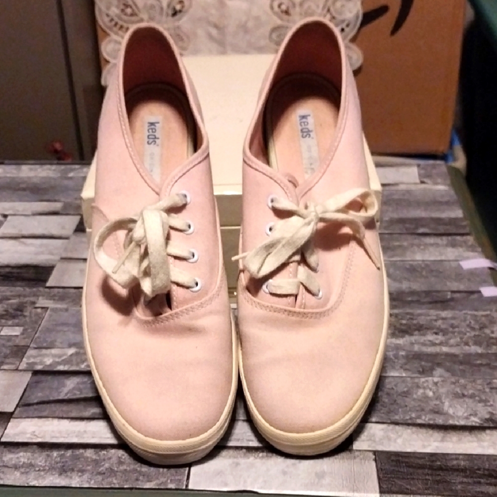 Keds Pink Canvas Bow Sneakers